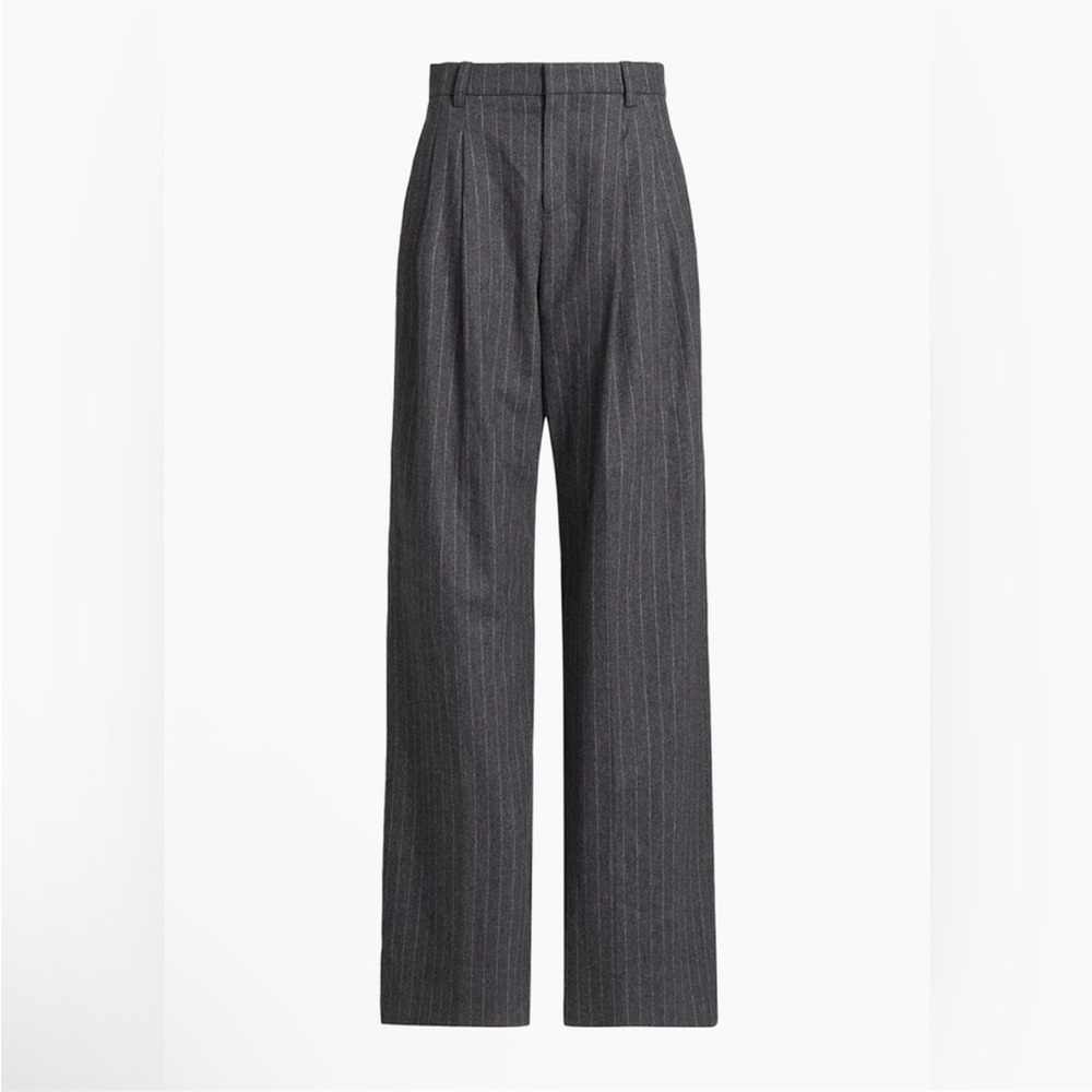 A.L.C $495 Charles Pinstriped Wool-Blend Wide-Leg Pants Nwt